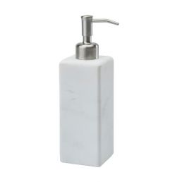 Small, white Hammam liquid soap dispenser with a metal pump.