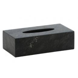 Dark grey Hammam-style napkin box, minimalist design with a natural stone effect.