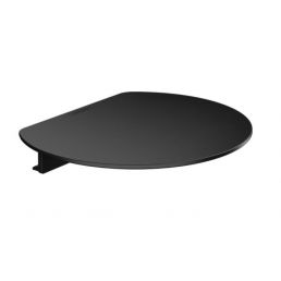 Must matt seinariiul, poolkuukujuline, paremale kaldu, minimalistlik stiil.