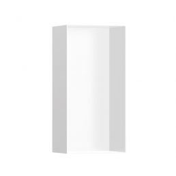 Minimalistlik matt valge sisseehitatud riiul, mõõtmetega 150x100x300 mm.