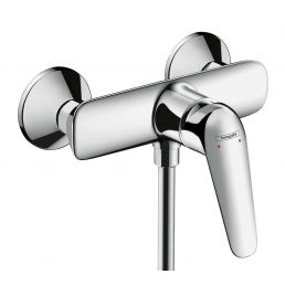 Kroomitud Novus dušisegisti, ühe hoovaga, minimalistlik disain, seinale kinnitatav.