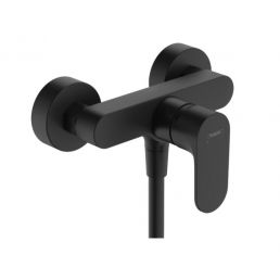 Matt musta viimistlusega Rebris S dušisegisti, millel on kaks ümmargust juhtnuppu ja minimalistlik disain.