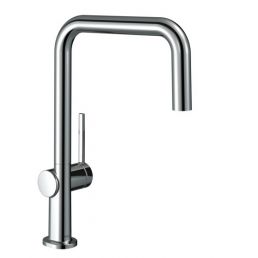 Kromattu keittiön allashana Talis M54 U 220 yhdellä suihkusuuttimella, L-muotoinen kaula ja yksivipuinen hallinta.