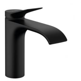 Matt musta viimistlusega Vivenis 110 valamusegisti, üleslükatava süsteemiga.