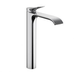 Kroomitud kõrge kraanikauss Vivenis 250, millel on tõstetud disain ja ühe hoova juhtimine.