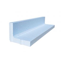 Helehall L-kujuline poorbetoonist ehitusplokk mõõtmetega 400 × 500 × 2000 mm, mille üks serv on teisest pikem.