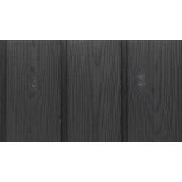 Tumehallid põletatud Euroopa lehisest fassaadilauad, nähtavad tekstuurid ja aastarõngad.