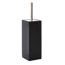 Black Moon toilet brush, cylindrical and upright, with a metal handle.