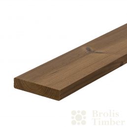 Termopuidust fassaadiprofiili nurk, mõõdud 19 x 92 mm, paar üksikut sõlme nähtaval, helepruun toon.