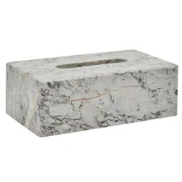 Nero napkin holder with a white marble pattern, classic design.