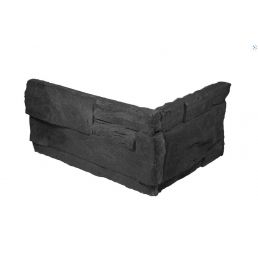 Musta värvi mooduldiivan, millel on mitu pehmet patja ja integreeritud ladustamisruumi.