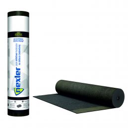 Nexler W400 roofing felt in roll and packaging, black, weight 2.1 kg/m².
