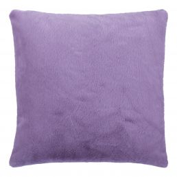 Square dark purple pillow, measuring 60x60 cm, made of soft fabric.