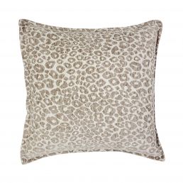 Square pillow, 45x45 cm, gray fabric with an animal print pattern.