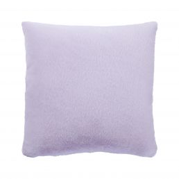 Square light purple pillow, 45x45 cm, with a soft texture and uniform color.