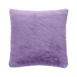 Square dark purple cushion, 45x45 cm, with a soft, plush fabric texture.