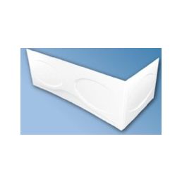 White bathtub front panel, 1700 mm, rectangular shape with a smooth surface and oval embossed patterns.