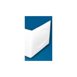 White bathroom side panel, 700 mm, with a smooth surface and a slightly curved embossed design.