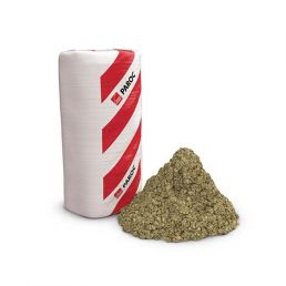 Valge ja punase triibuga pakk, milles on käsitsi paigaldatav Paroc BLT puistevill, 0,25m³/15 kg.