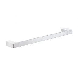 White straight towel holder, 45 cm in length.