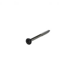 An acid-resistant and stainless alloy screw with a black head and a smooth shaft.