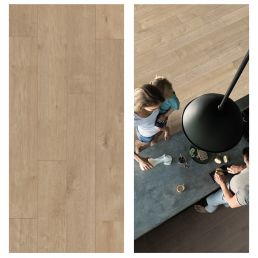 SPC Rocko Rope põrandakate, heleda parkettimitatsiooni mustriga, mõõtmed ei ole nähtavad.