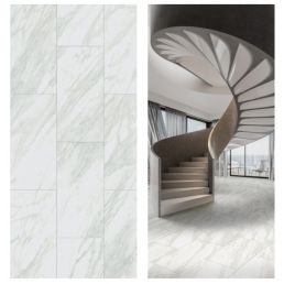 Kaasaegsed Tulekaitseplaadid SPC Rocko marmor-efektiga, heledates hallides ja valgetes toonides.