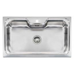 Ruostumattomasta teräksestä valmistettu keittiöallas, malli Jumbo (R), yksialtainen, koko 860x510 mm, pakattu laatikkoon.