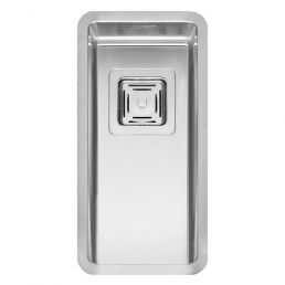 Ruostumattomasta teräksestä valmistettu keittiöallas, yksi allas, mitat 220x440 mm, suorakulmainen muotoilu.