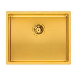 Kultainen keittiöallas Tampa (L), 500x400 mm, pyöreällä viemäriaukolla.