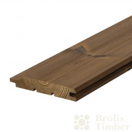 Termopuidust fassaadiprofiil, mõõtmed 19 x 117 mm, kerge tekstuuriga pind ja sooneline disain.