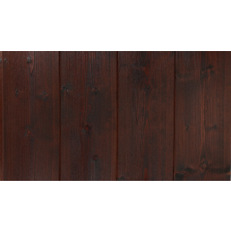 Dark brown spruce wood paneling treated with hot oil, showcasing deep hues and visible grain patterns.