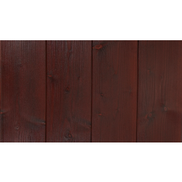 Reddish-brown, thermally modified spruce wood boards.