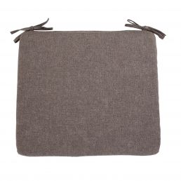 Simple brown tool cover, dimensions 38x43x2.5 cm, grayish-brown textile material, decorative tying cords at the corners.