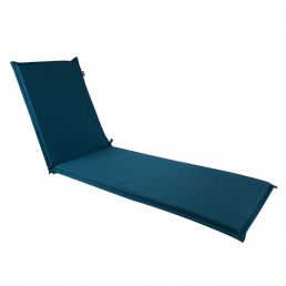 Dark blue sun lounger cover, size 55x190x5 cm with soft padding.