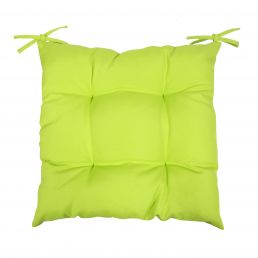 Light green 'SUMMER' chair cushion, size 40x40 cm, with a four-pad design, ties at the corners.