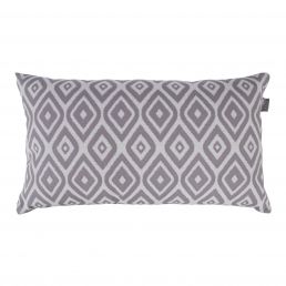 Gray outdoor pillow with a geometric pattern, measuring 40x68 cm.
