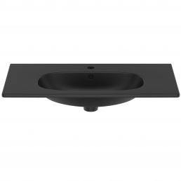 Ideal Standard TESI sink in matte black finish, size 800x450 mm.