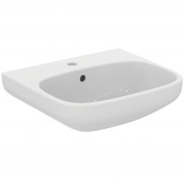 White, rectangular I.LIFE Ideal Standard sink, measuring 500x440 mm. Single centered faucet hole.