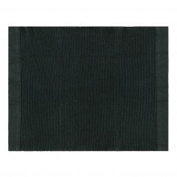 Tummanvihreä saunapyyhe reliefiraidallisella kuviolla, koko 50x60 cm.