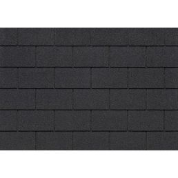 Rektangulära svarta takplattor med enhetlig textur.