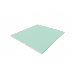 Fuktresistent gipsskiva Norgips GKBI, typ H2, tjocklek 12,5 mm, dimensioner 1200x2600 mm, ljusgrå.