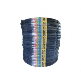 Svart glasfiberväv på rulle, dimensioner från 6 till 10 mm i diameter, 100 meter per rulle.