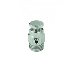 Chrome radiator air vent valve, 1/4 inch, metal body.