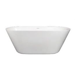 Vitt stenmassabad, modell Storia, mått 1667x725 mm, oval form.