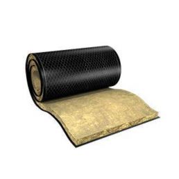 Fire protection mesh mat in black and gold, designed for fire prevention, compatible with EI30, EI60, and EI90 standards.