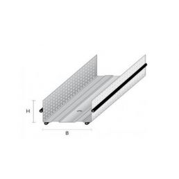 Vit akustisk horisontell profil med fyra rörtätningar, längd 3 meter.