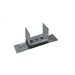 Gray metal vibration-damping bracket with multiple holes in the mounting plate.