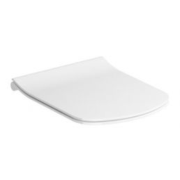 Klassikaline õhuke valge WC-iste, minimalistlik disain.
