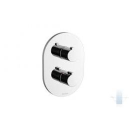 Tulekaitseplaat, kahe reguleerimisnupuga, ümmarguse plaadiga sisse-ehitatud dušitermostaat kroomviimistlusega.